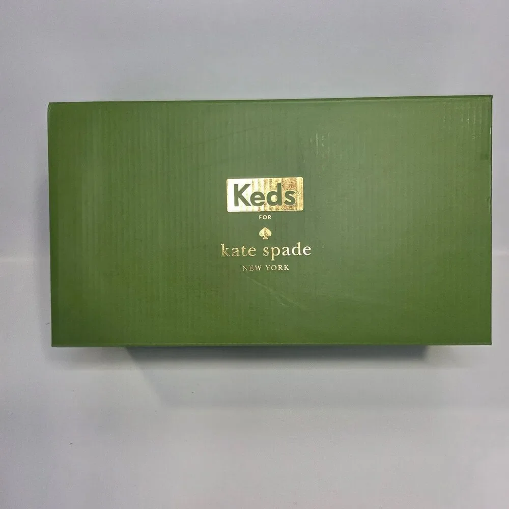 Kate Spade x Keds Sneakers White Glitter Low Lace Champion Women's 8.5 NEW